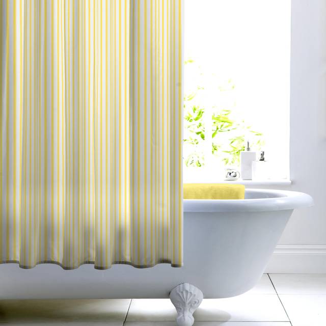 Ticking Stripe Shower Curtain - Yellow