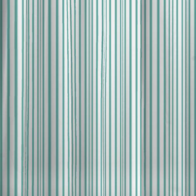 Ticking Stripe Shower Curtain - Aqua