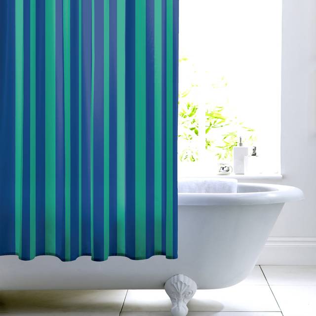 Bold Stripe Shower Curtain - Aqua
