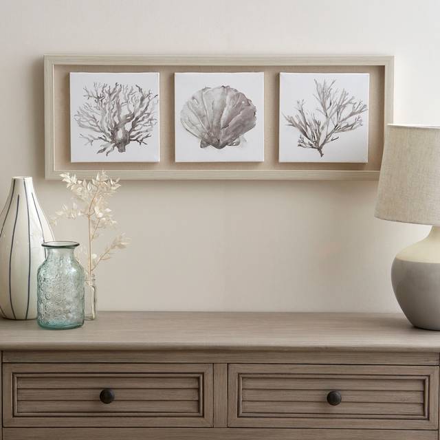 Coastal Corals Boxed Canvas - Brown