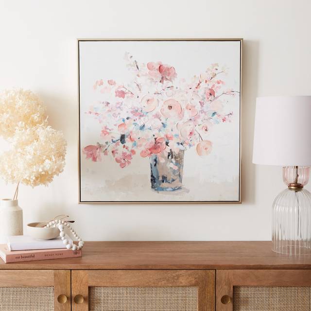 Watercolour Floral Canvas - Pink