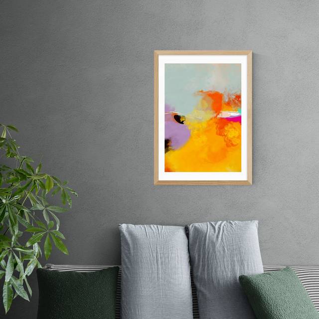 East End Prints Yellow Blush III Framed Print - Orange