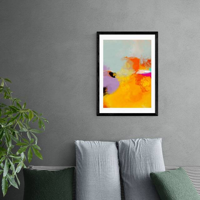 East End Prints Yellow Blush III Framed Print - Orange