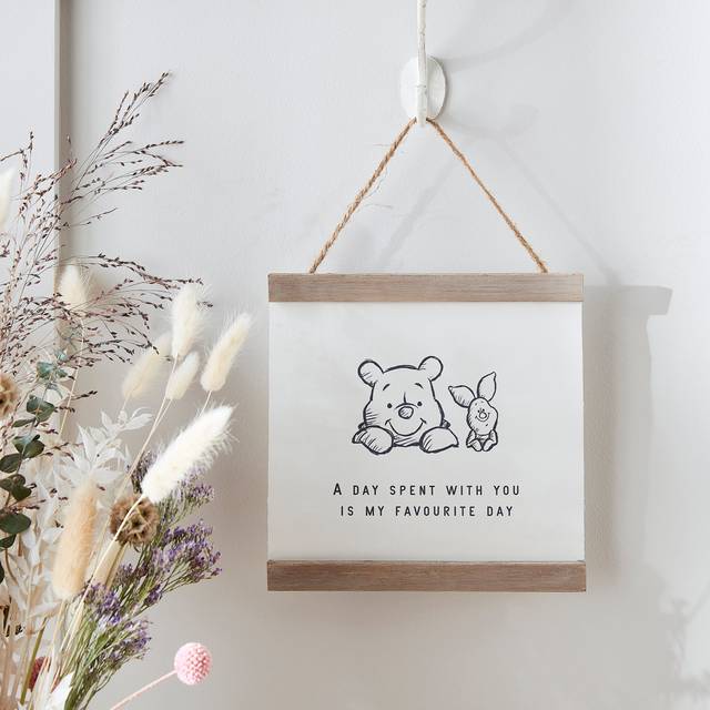 Disney Winnie and Piglet Hanging Plaque - Brown