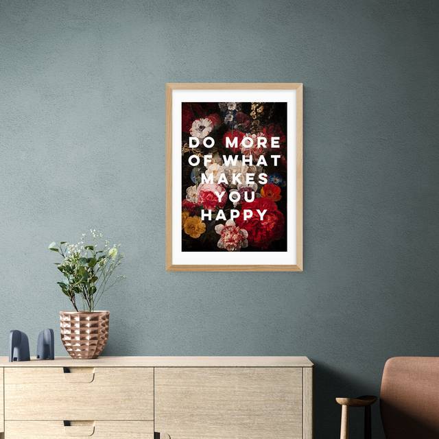 East End Prints Do More Of What Makes You Happy Framed Print - Red