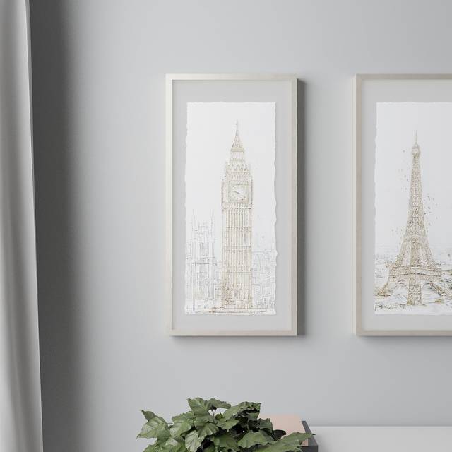 London Glam Framed Print - Gold