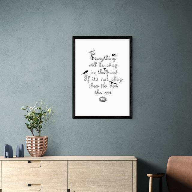 East End Prints Everything Will Be Okay Framed Print - Black