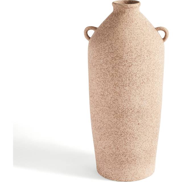 Tall Stone Bottle Vase with Handles - Pebble Stone
