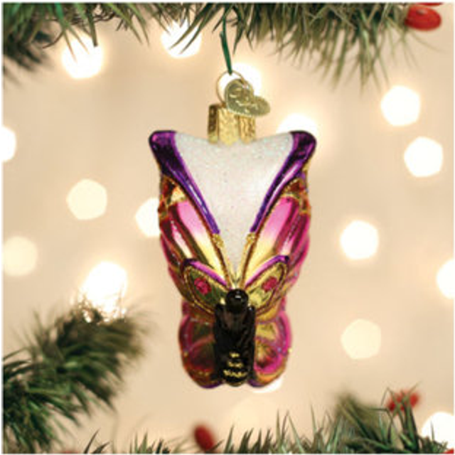 Old World Christmas Bright Butterfly Glass Blown Ornament for Christmas Tree