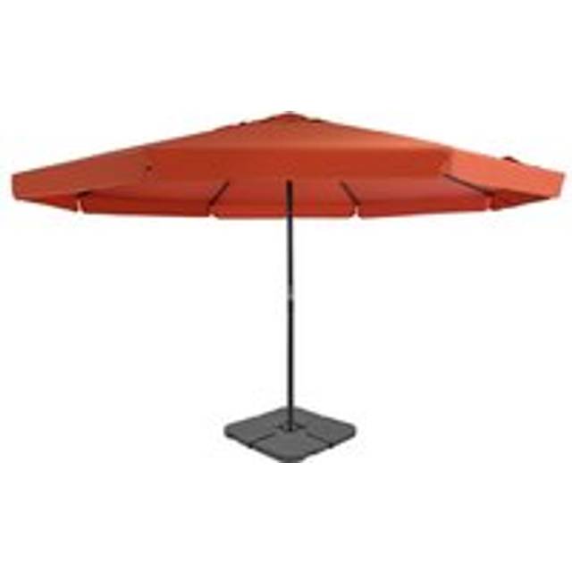 Outdoor Umbrella with Portable Base Terracotta - Orange - One Size