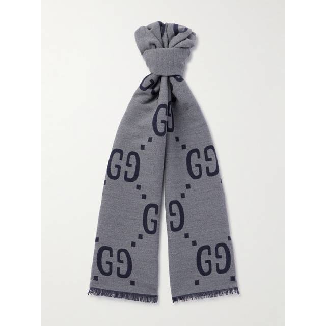 Gucci GG jacquard wool-silk scarf - grey (One Size)