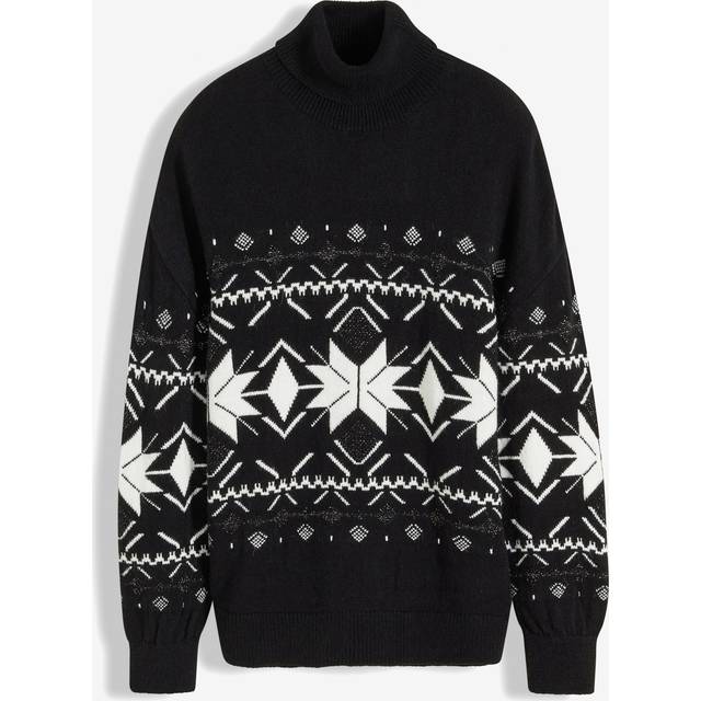 bonprix Sparkly Fairisle Jumper - Black