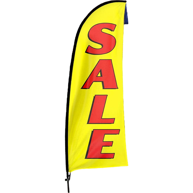 QSUM Sale Themed Swooper Flag  7FT Sale Banner Feather Flag with Carbon Fiber Pole KitGround Stake  Sale Signs for Business Adv
