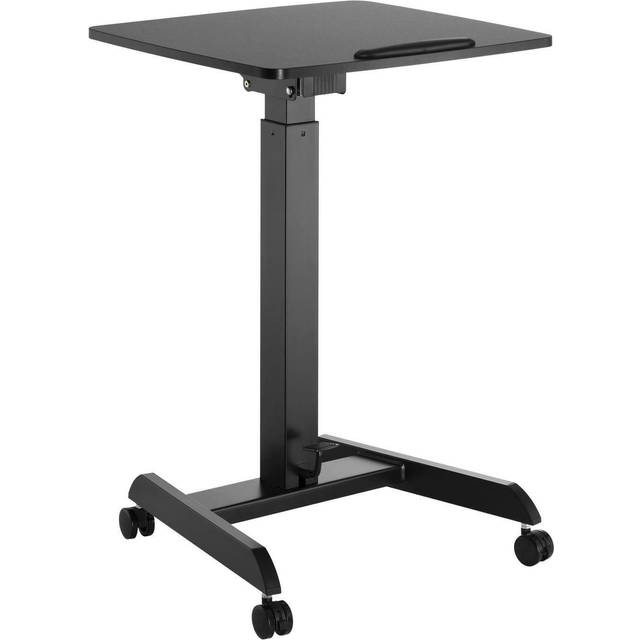 Maclean MC-892 Höjdjusterbart laptopbord med hjul, sitt-stå-skrivbord, gasfjäder, justerbar höjd upp till max. 113 cm, lutbar 30 grader, kan belastas upp till 8 kg (svart färg)