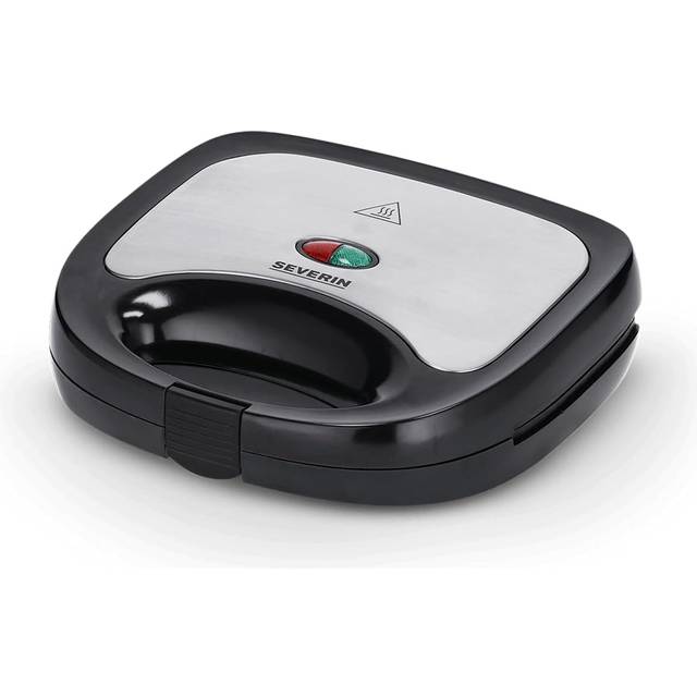 Severin smörgåsbrödrost med 600 W Power SA 2969, borstat rostfritt stål-svart