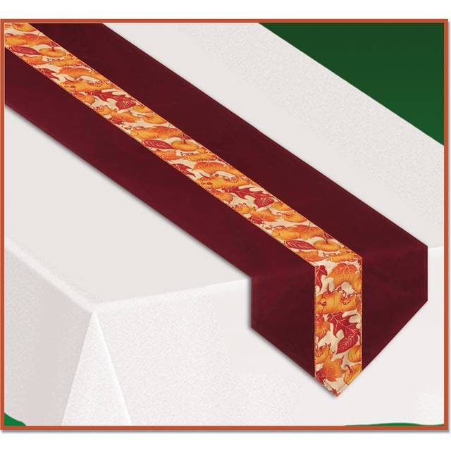 Beistle - 90187 - Autumn Leaves Fabric Table Runner - Pack of 6