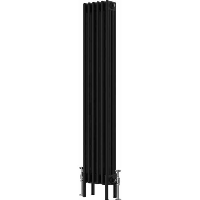 Adamson Vertical Traditional 4 Column Radiator 1500x290mm - Black (1,500mm H X 290mm W X 140mm D)