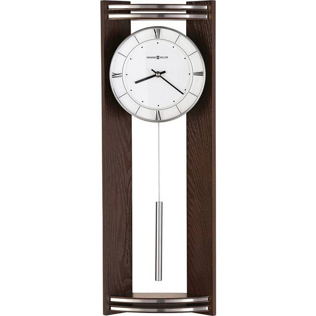 Wall Clock - Brown;White;Chrome (21.59cm W X 59.69cm H X 7.62cm D)