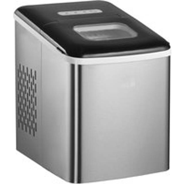 Homcom Ice Maker Machine, Counter Top Ice Cube Maker For Home 12kg In 24 Hrs 1.8l With Self Cleaning Function Scoop And Basket Stainless Steel Black