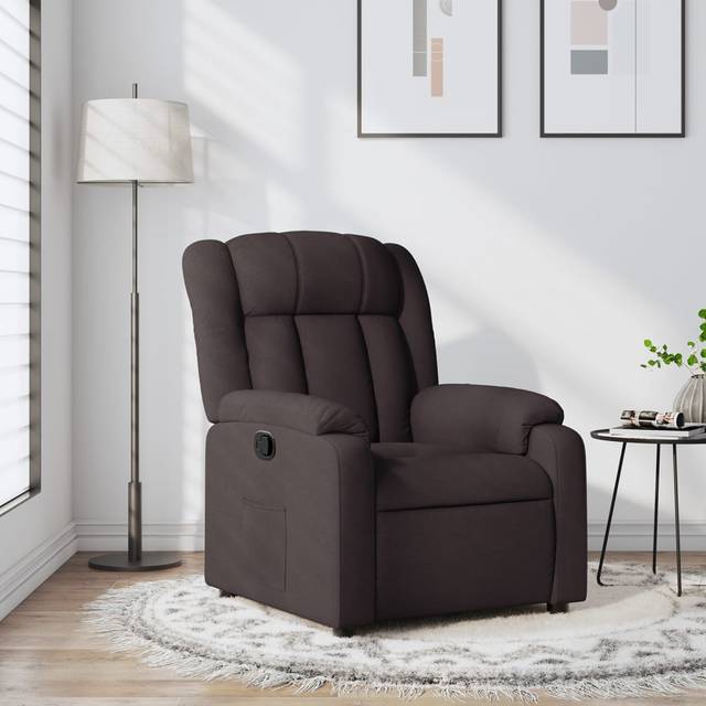 Reclinerfåtölj mörkbrun tyg