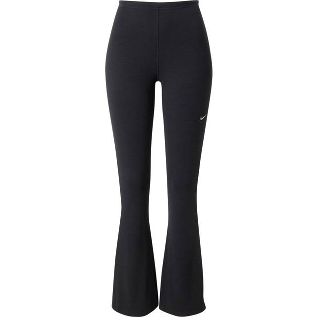 Nike – Svarta, smalribbade, utsvängda leggings-Svart/a