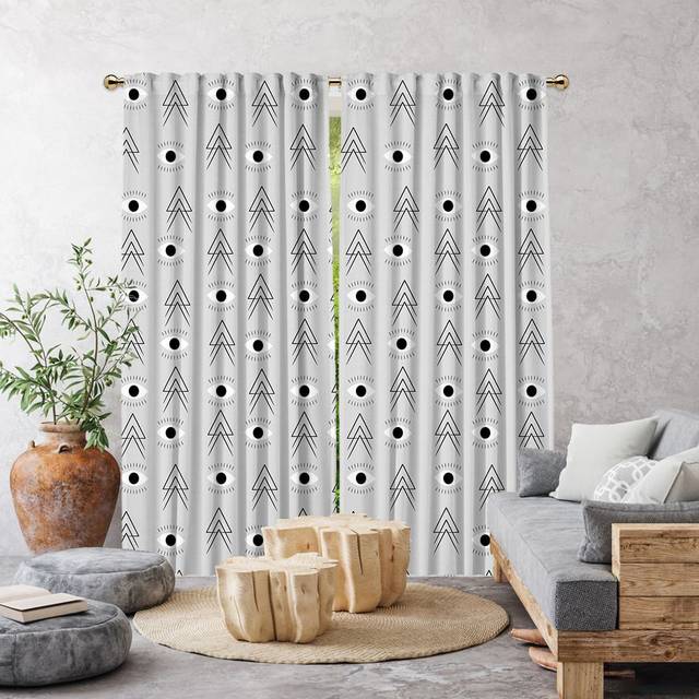 Ania Semi Sheer Curtains - Grey (140cm Width x 275cm Drop)