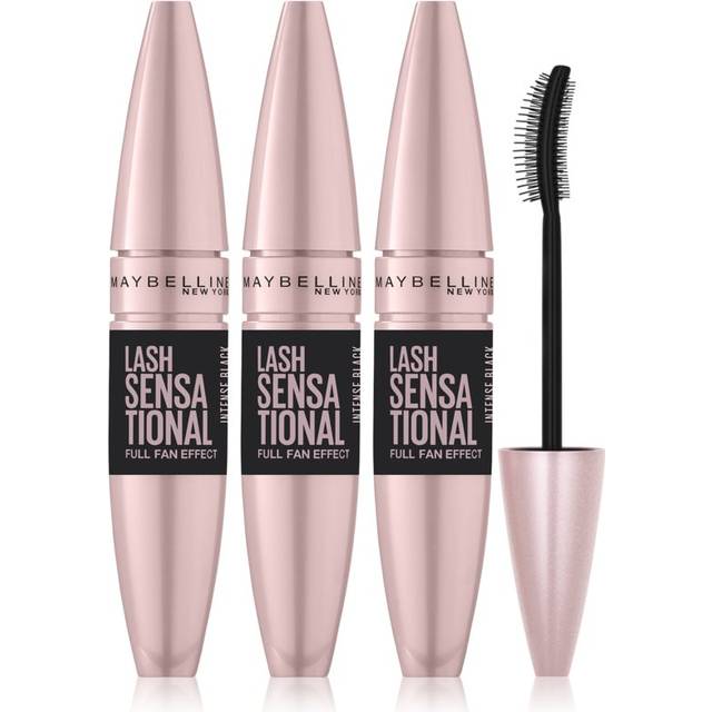 MAYBELLINE NEW YORK Lash Sensational Förlängande maskara för fylliga ögonfransar Skugga 01 - Very Black 3x9.5 ml