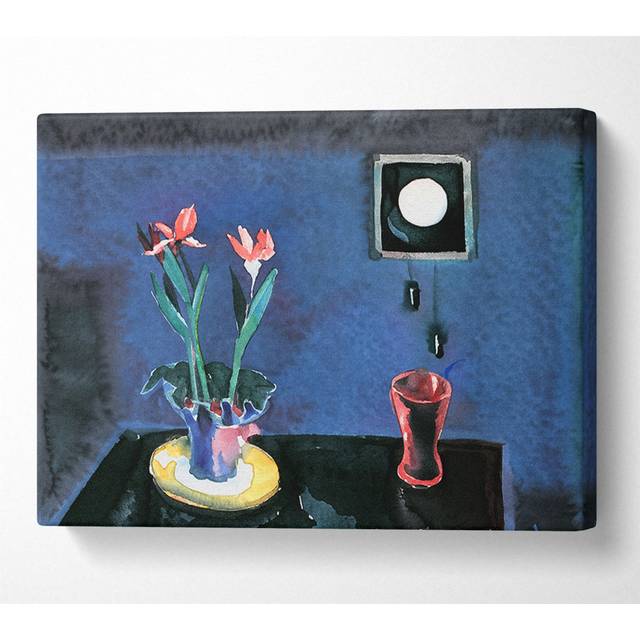 Walter Gramatte Still Life With Clock And Tulip Pot Framed Print Art Classic Prints - Small 8 x 12 Inches (A4)