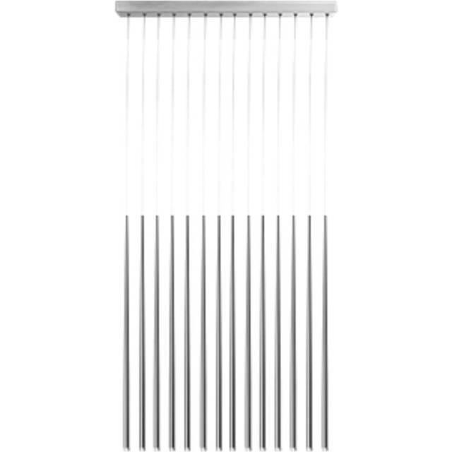 Azzardo Louise 14-Light Kitchen Island Linear LED Pendant Chrome 75cm H X 102cm W X 10cm D