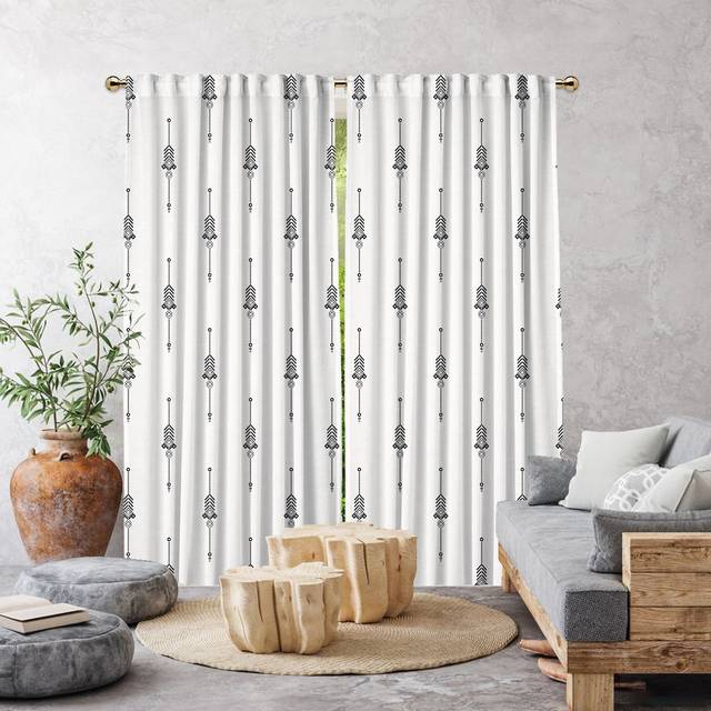 Burley Semi Sheer Curtains - White (140cm Width x 300cm Drop)