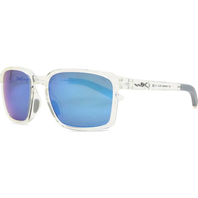 Wiley X Alfa Glasses - Captivate Polarized Blue Mirror/Gloss Clear Crystal