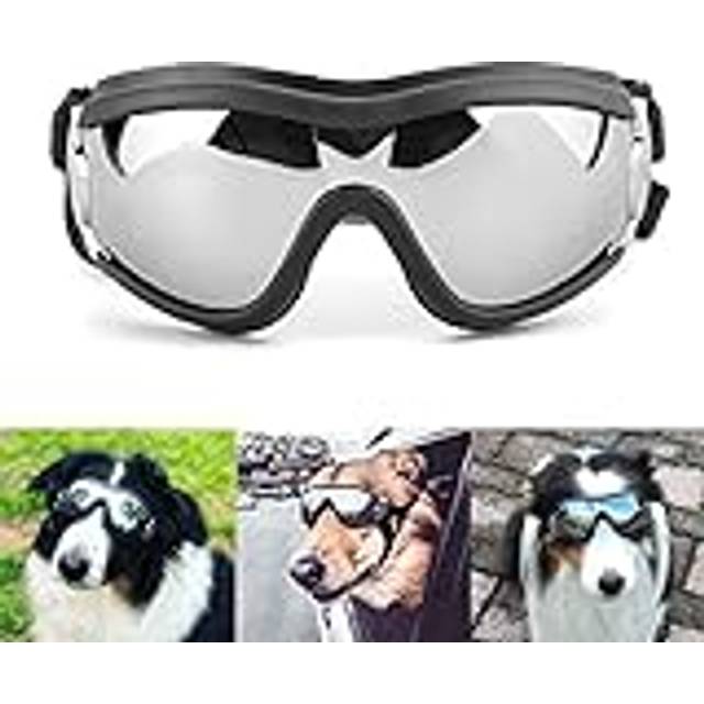 PETLESO Hundglasögon solglasögon för stora hundar supercoola hundskyddsglasögon lätta att bära anti-UV skyddsglasögon motorcykel hundar glasögon för stora/medelstora hundar