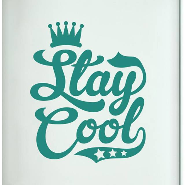 Stay Cool Door Room Wall Sticker - Aqua Green (49cm H X 40cm W)