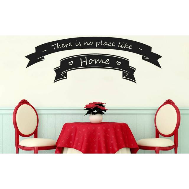 There Is No Place Like Home In Banners Wall Sticker - Black (47cm H X 138cm W)