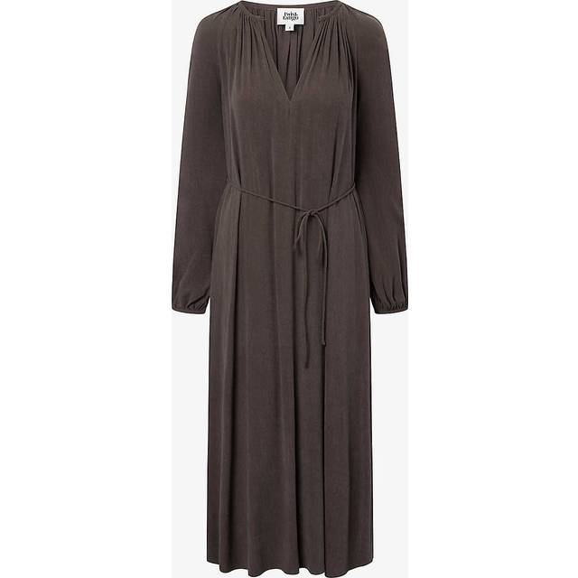 Kamryn Waist-Tie Dress - Dk Brown - Craft your capsule wardrobe with everyday basics and denim designs from Swedish brand Twist and Tango. Effortlessly fusing ease and style, each timeless piece is sure to transcend seasons and become favourites in your daily edit.