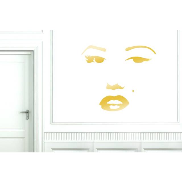 Marilyn Monroe Face Wall Sticker - Shiny Gold (Medium)