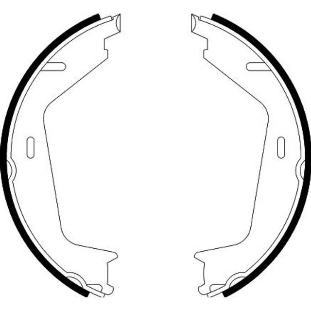 HELLA Handbromsbackar 8DA 355 050-591 utan handbomsspak VOLVO: V70 2, S60 I, XC70 I Cross Country