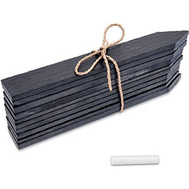 Navaris Slate Garden Labels - 10 Natural Slate Plant Labels for Outdoor Plants, Plant Name Sticks, Herb Labels for Garden - Greenhouse Accessorie
