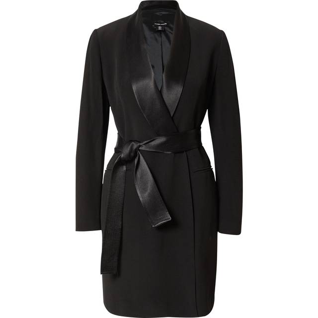 Tailored Tuxedo Wrap Mini Dress - Black