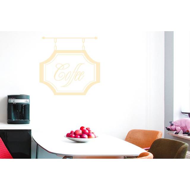 Coffee Shop Sign Wall Sticker - Beige (55cm H X 57cm W)