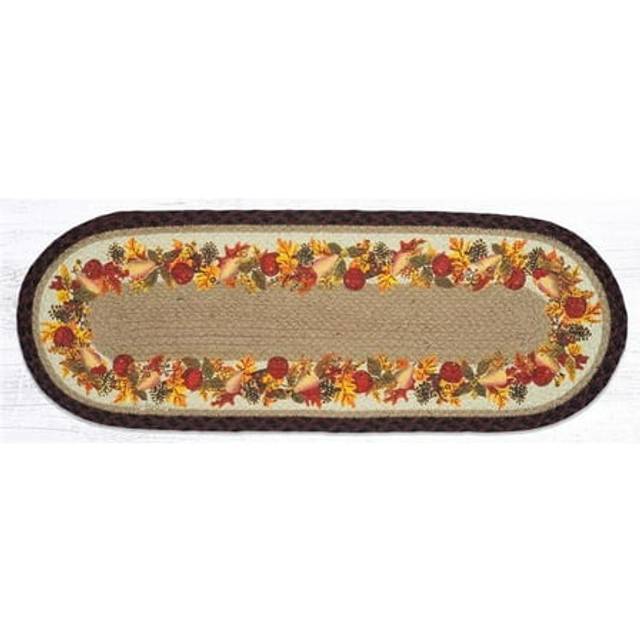13 x 36 in. Autumn Wreath Oval Table Runner