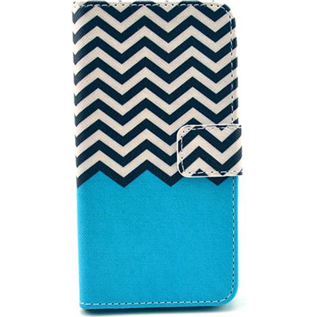 Moberg Samsung Galaxy Alpha Flip Fodral - Svart & Vit Chevron Wave