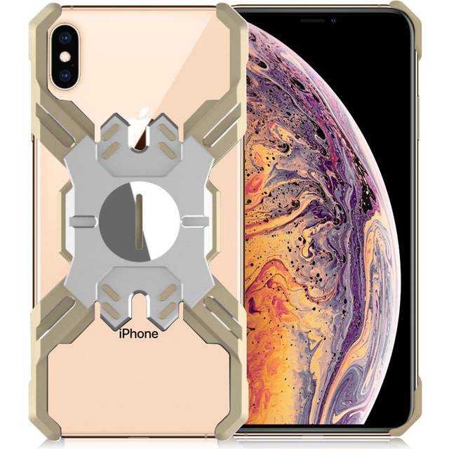 iPhone Xs Max heroes series X-format metallfodral - Silver / Guld