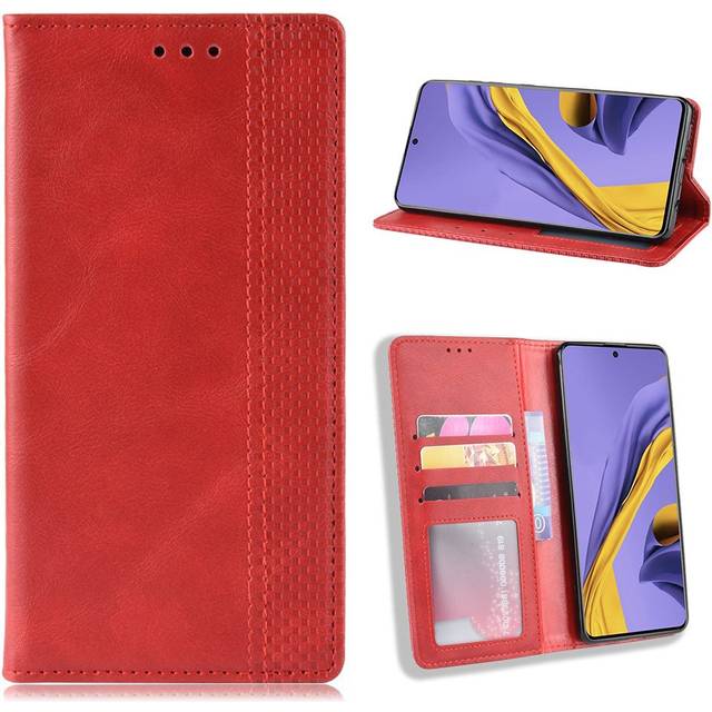 Bofink Vintage läder Samsung Galaxy A51 fodral - Röd