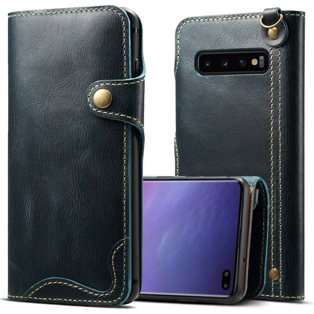 Samsung Galaxy S10 Plus fodral i äkta läder - Grön