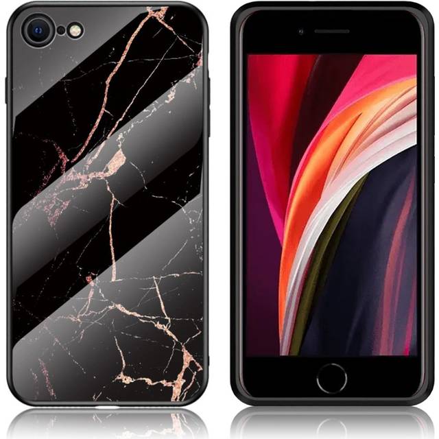 Fantasy Marmor iPhone SE 2020 skal - Svart/Guld