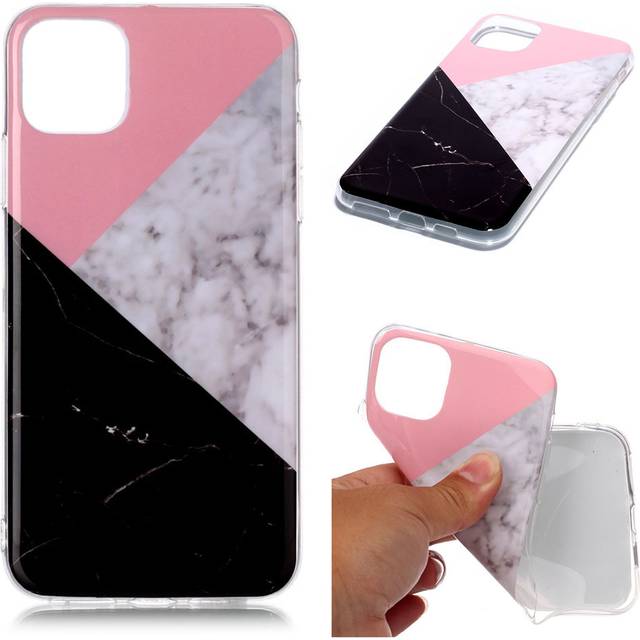 Marmormotiv iPhone 11 Pro Max skal - Rosa / Vit / Svart