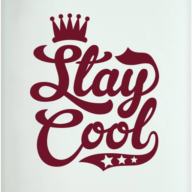 Stay Cool Door Room Wall Sticker - Burgundy (49cm H X 40cm W)
