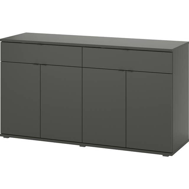 VIHALS sideboard, mörkgrå, 140x37x75 cm