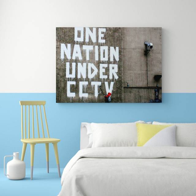 One Nation Under CCTV - Wrapped Canvas Typography Print (101.6 cm H x 142.2 cm W)